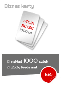 promocja! Druk biznes karty 350g kreda mat, folia błysk dwustronnie 1000 sztuk